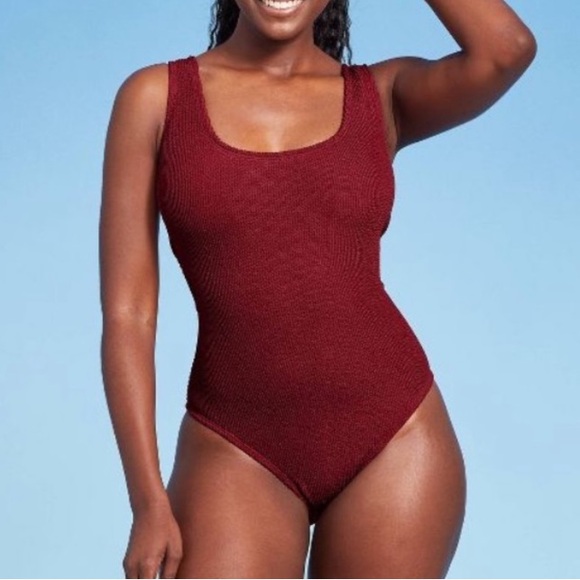 NWT Kona Sol Women's Pucker Square Neck Medium Coverage One Piece Swimsuit szXL - Picture 5 of 8